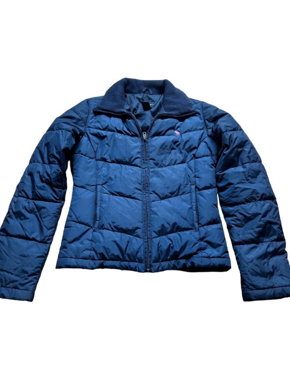 Vintage Y2K Preppy Abercrombie & Fitch XS Blue Quilted Down Fill Puffer Jacket